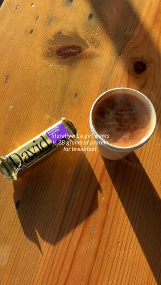 David Protein ad: 28g Protein. 150 Calories. 0g Sugar.