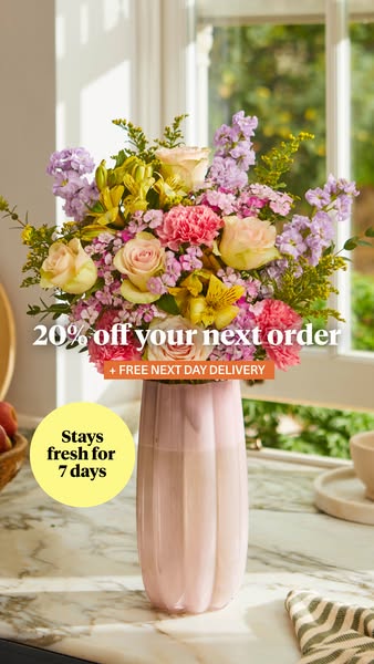 Bloom & Wild ad: 20% off your next order