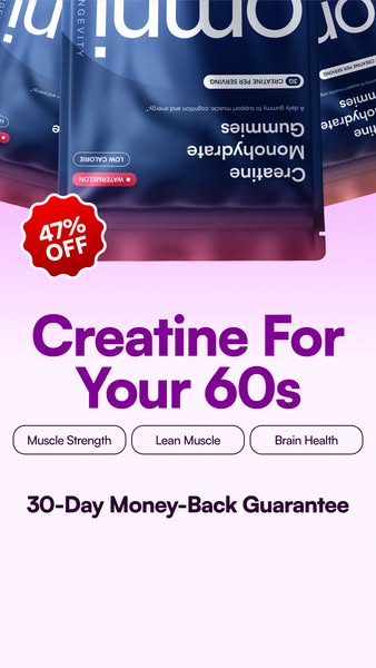 OMNI Longevity ad: Creatine Made Delicious 🍉 🍑