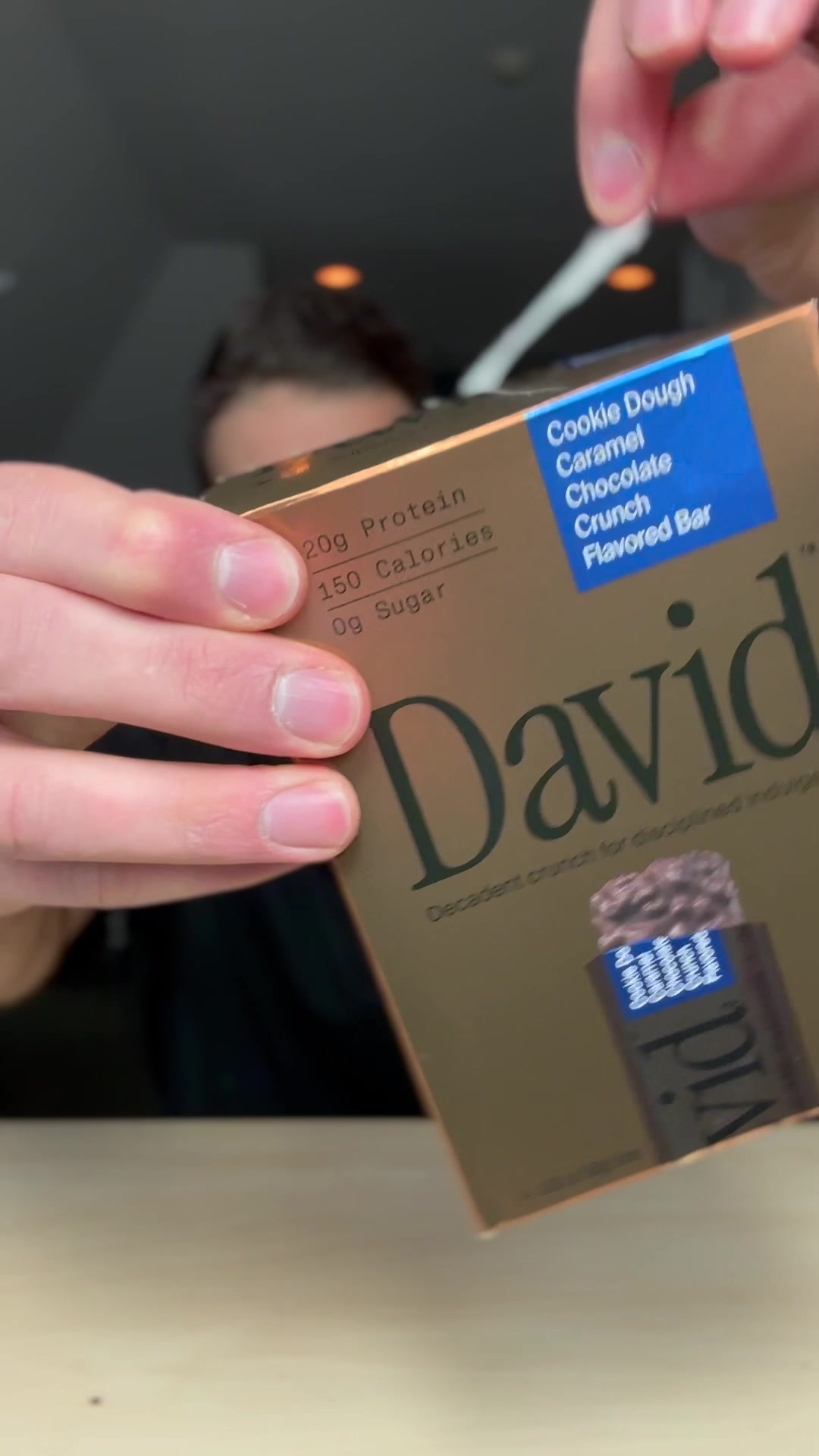 David Protein ad: 20g Protein. 150 Calories. 0g Sugar.