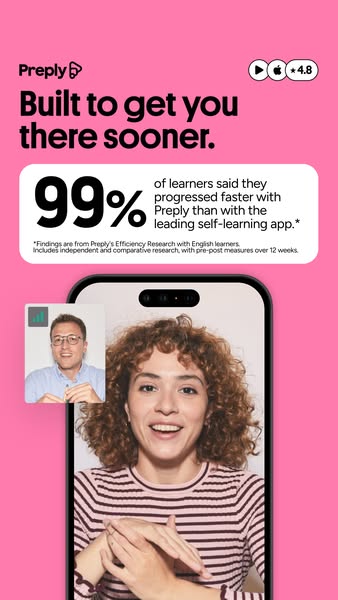 Preply ad: Expert tutors, real results