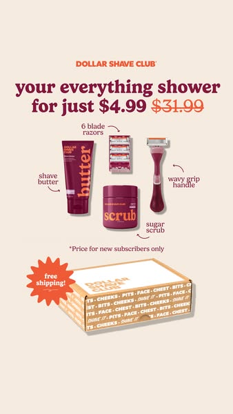 Dollar Shave Club ad: All the Goods in One Box