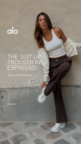Alo Yoga ad: The Suit Up Trouser