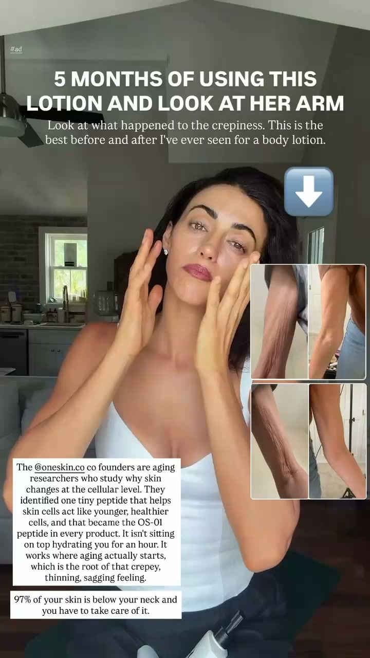 OneSkin ad: The peptide body moisturizer that does more