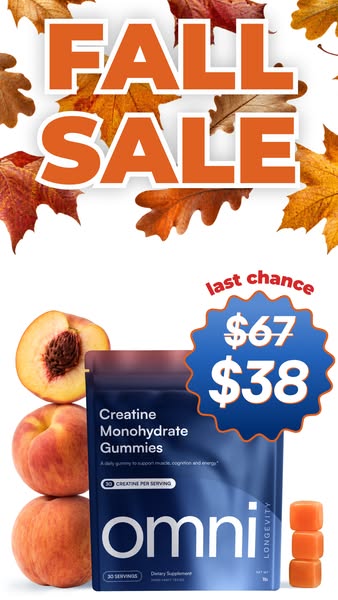 OMNI Longevity ad: Creatine Made Delicious 🍉 🍑
