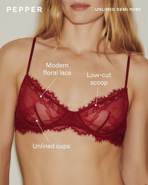 Pepper ad: New lace, colors, prints made for AA-B cups.