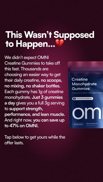 OMNI Longevity ad: Creatine Made Delicious 🍉 🍑