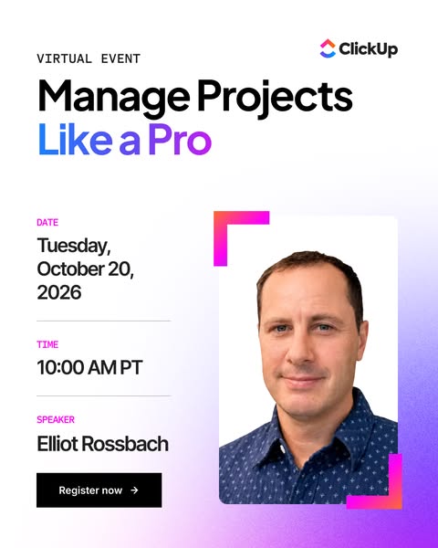ClickUp ad: Manage Your Projects Like a Pro