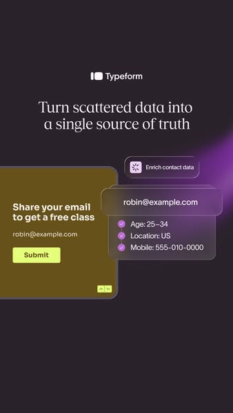 Typeform ad: Turn every response into action