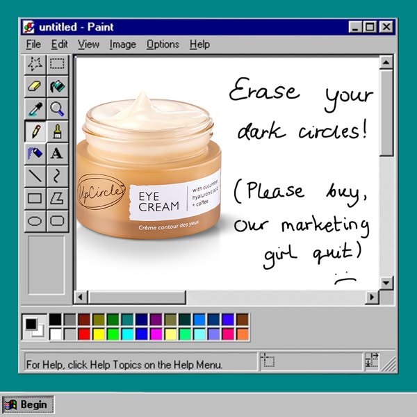 UpCircle ad: "My dark circles are gone for good"☕✨
