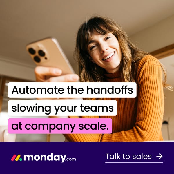 monday.com ad: Automate cross-team workflows at scale