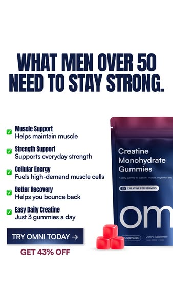 OMNI Longevity ad: Real Creatine - 43% OFF TODAY 👉