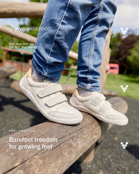 Vivobarefoot ad: Barefoot freedom for growing feet