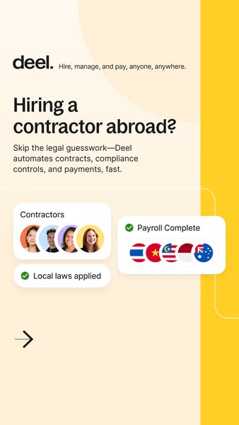 Deel ad: Hire contractors across borders