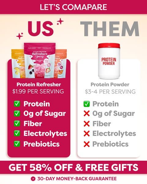 Javvy ad: 🍓 Javvy's Protein Refreshers Are Here!!
