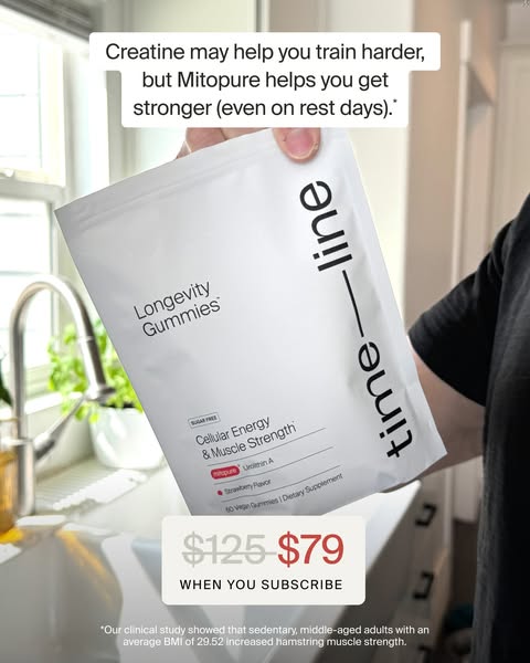 Timeline Longevity ad: Increase Muscle Strength With Mitopure®