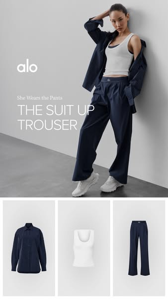 Alo Yoga ad: The Suit Up Trouser