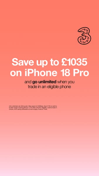 Three UK ad: Save up to £1035
