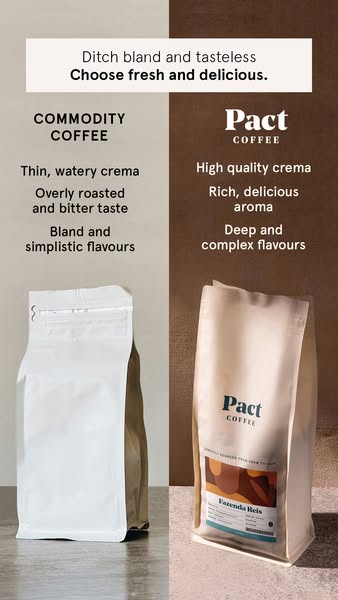 Pact Coffee ad: Freshly roasted to order ☕