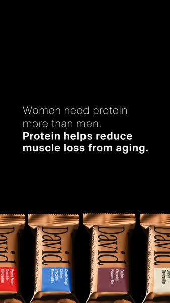 David Protein ad: 20g Protein. 150 Calories. 0g Sugar.