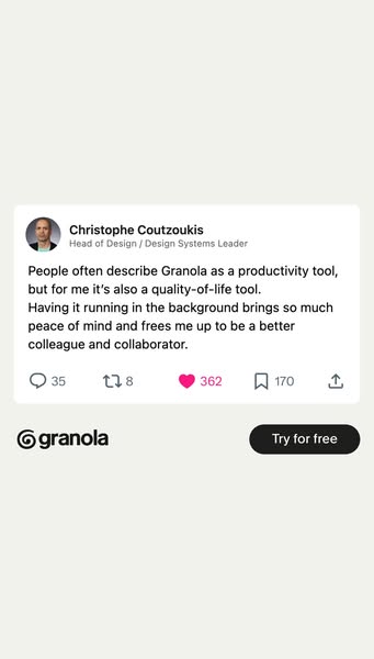Granola ad: The AI notepad for meetings