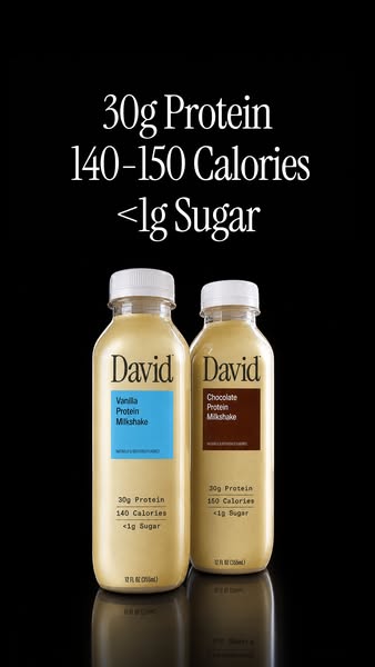 David Protein ad: A chocolate milkshake worth savoring. Velvety and satisfying down to the last sip.