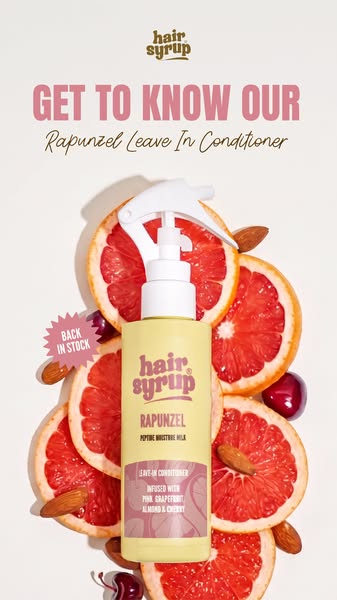 Hair Syrup ad: Tangles? Dry Ends? Fixed 💫