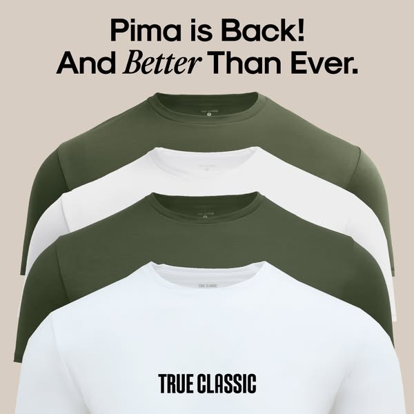 True Classic ad: Some Tees Set The Bar. This One Raises It.