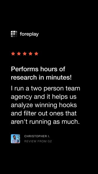 foreplay.co ad: Give your AI your entire ad stack