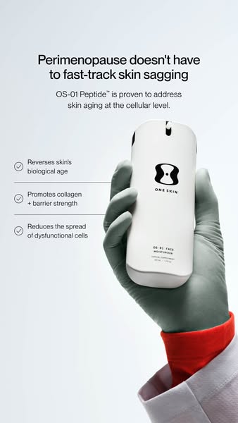 OneSkin ad: Fight skin aging at the source with OS-01 FACE