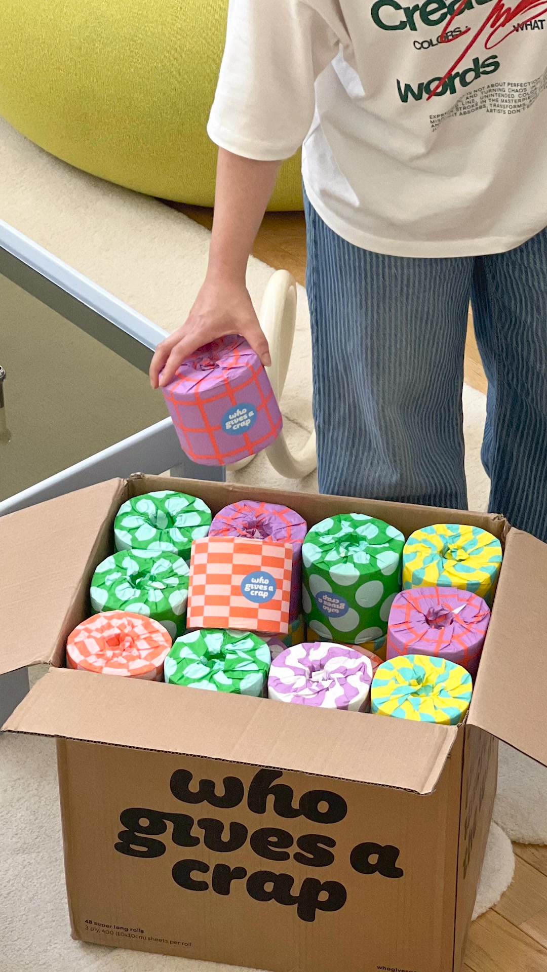 Who Gives A Crap ad: Eco-friendly toilet paper that doesn't cost a buttload. 🧻 100% recycled paper or bamboo sheets 🧻 Seriously soft, super looooong rolls 🧻 5