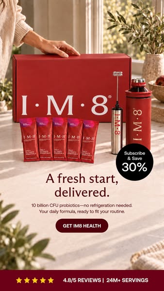 IM8 ad: 30% Off + Free Welcome Kit