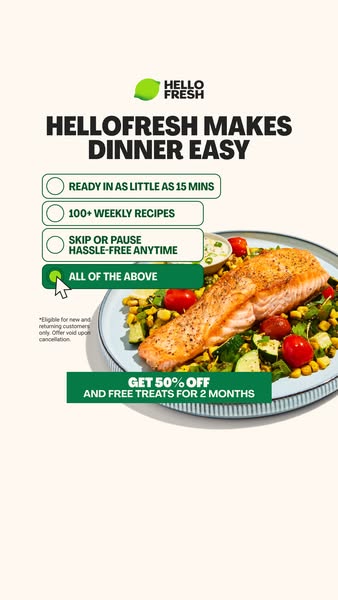 HelloFresh ad: Dinnertime sorted