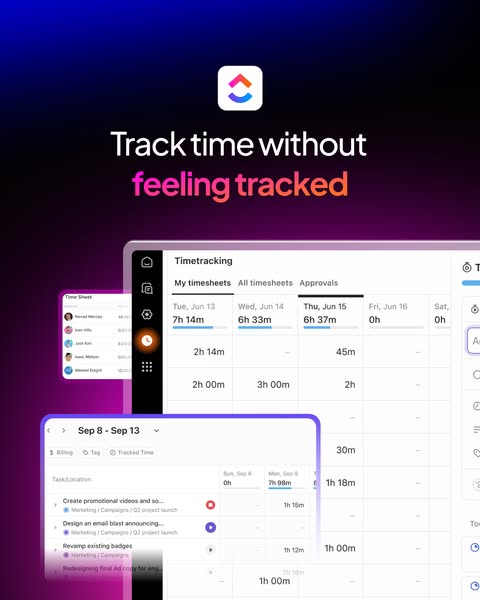 ClickUp ad: Time tracking that doesn't slow you down.