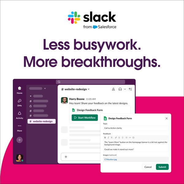 Slack ad: Catch up quicker with AI.