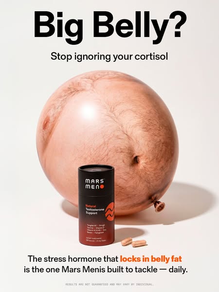 Mars Men ad: Crush Cortisol. Lose The Gut.