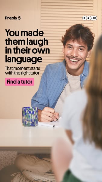 Preply ad: Book your first lesson.