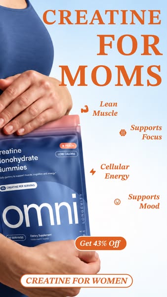 OMNI Longevity ad: Creatine Made Delicious 🍉 🍑