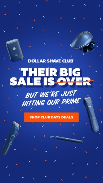 Dollar Shave Club ad: Take 50% Off All Electrics