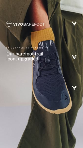 Vivobarefoot ad: Our barefoot trail icon, upgraded