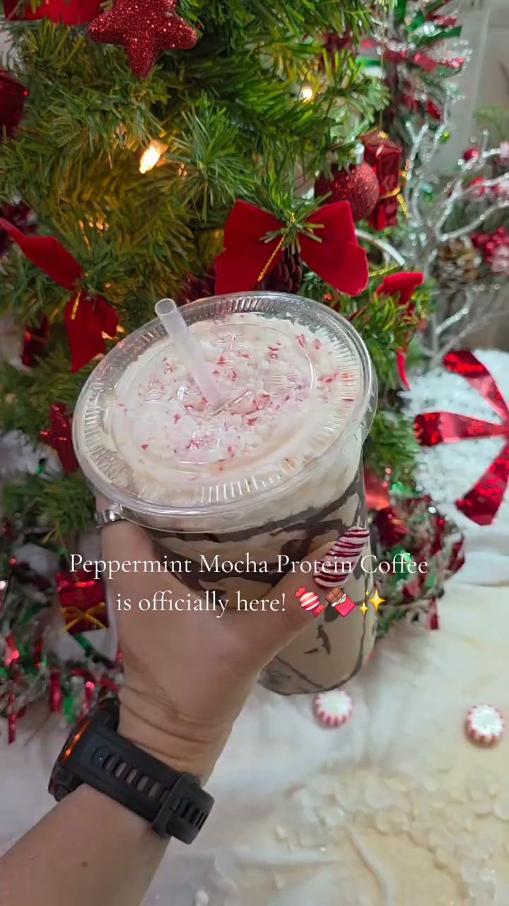 Javvy ad: NEW! Peppermint Mocha Protein Coffee ❤️🤍