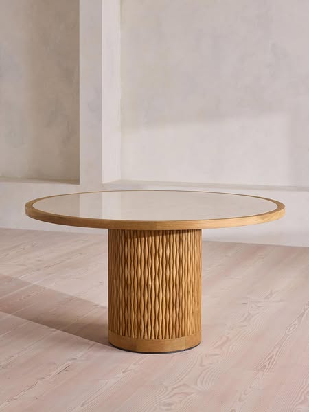 Soho Home ad: Orion Outdoor Dining Table | Cream