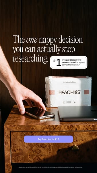 Peachies ad: Try them today for £12 🎉