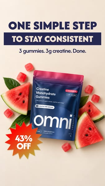 OMNI Longevity ad: Real Creatine - 43% OFF TODAY 👉