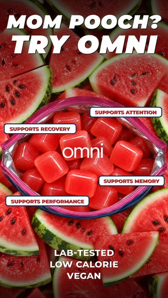 OMNI Longevity ad: Creatine Made Delicious 🍉 🍑