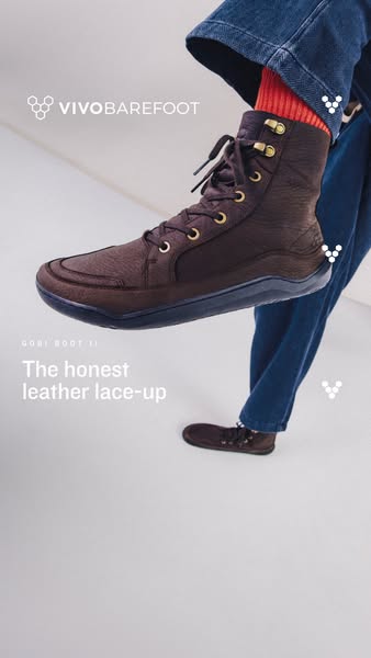 Vivobarefoot ad: A boot with a backstory