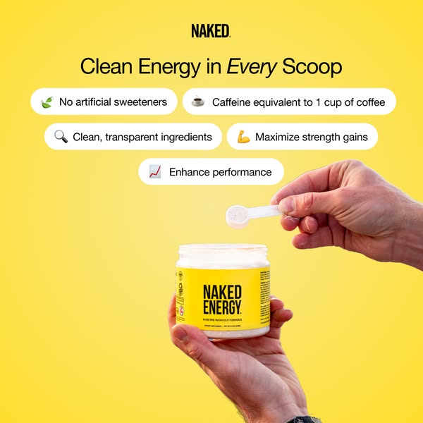 Naked Nutrition ad: Clean Energy. Peak Performance.