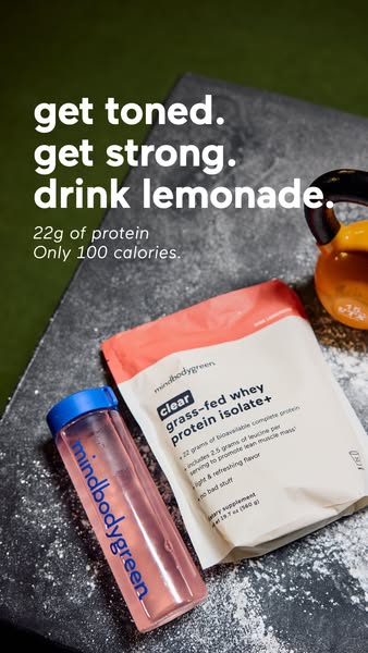 mindbodygreen ad: Your protein just got a glow-up. 💧
