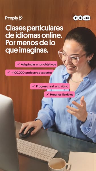 Preply ad: Progresa cada día.