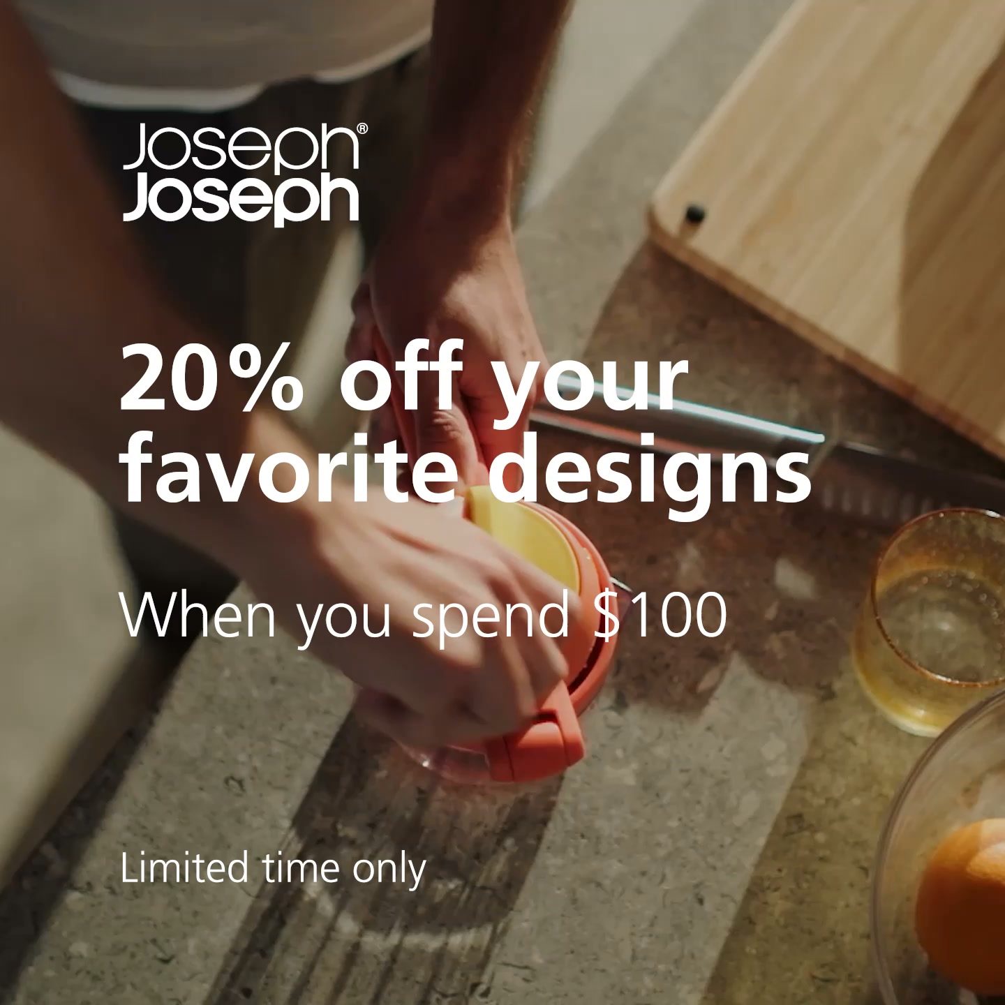 Joseph Joseph ad: 20% off £100 spend